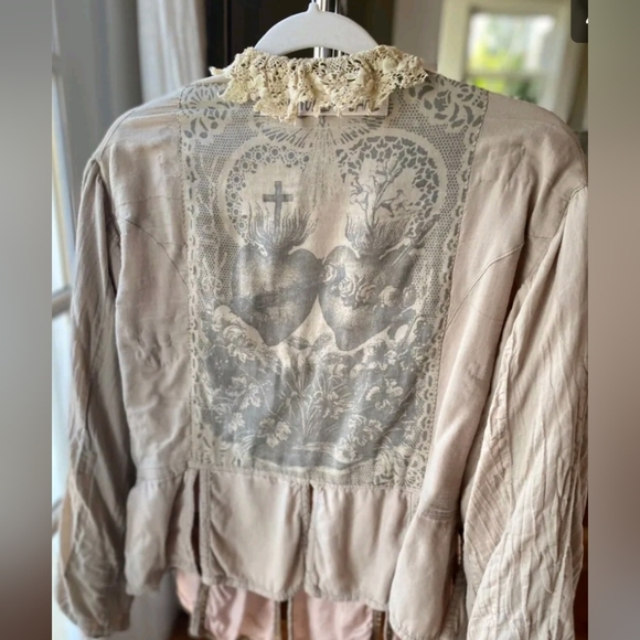 Rare romantic Magnolia Pearl real silk Monique Jacket in colour Peony - Picture 6 of 6